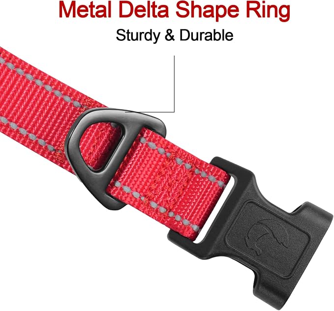 Joytale Reflective Dog Collar, Soft Neoprene Padded, Metal D-Ring, Nylon Pet - Image 3