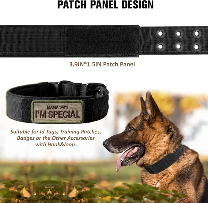 Tactical Dog Collar Military Adjustable Dog Collars Soft Nylon Training Collar - Image 3