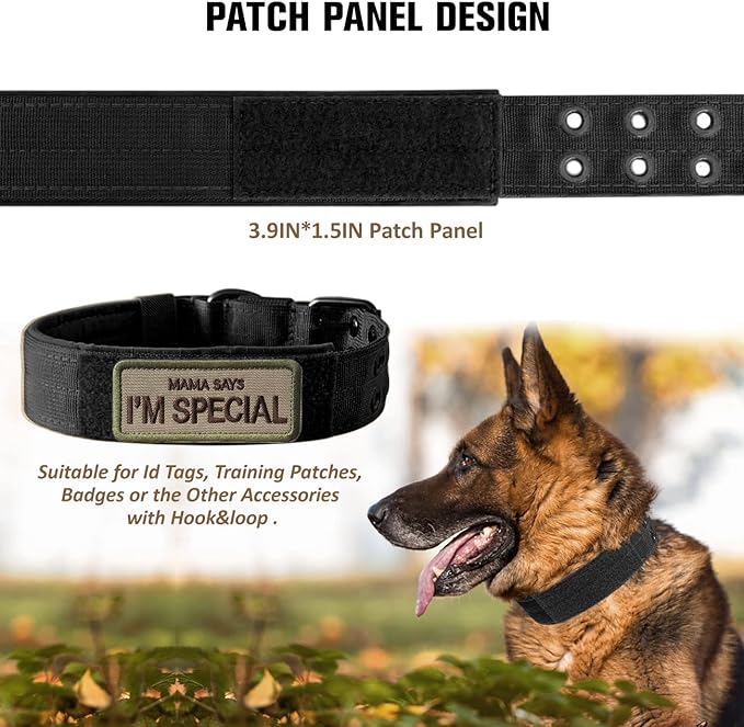 Tactical Dog Collar Military Adjustable Dog Collars Soft Nylon Training Collar - Image 5