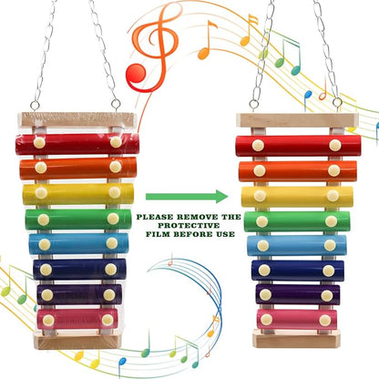 Dnoifne Colorful Bird Xylophone Toy, Suspensible Funny Xylophone Toy - Image 5