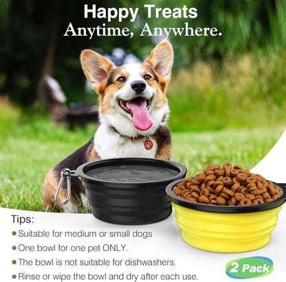 Pawaboo Collapsible Dog Bowls 2 Pack, Silicone Feeding Watering Bowls - Image 4