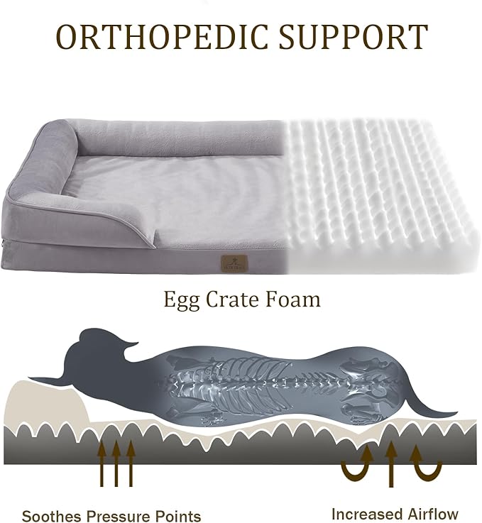 Bedfolks Orthopedic Dog Bed, Big Waterproof Dog Sofa Bed - Image 2