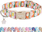 Faygarsle Colorful Floral Dog Collar, Cotton Fabric by Faygarsle