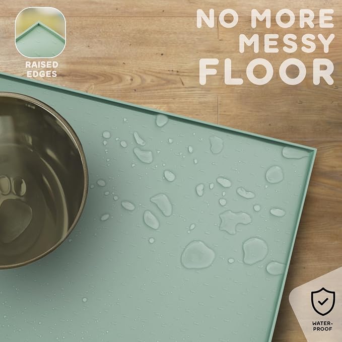 Dog Food Mat - 28x18 Raised Edges Dogs Mat - Image 5