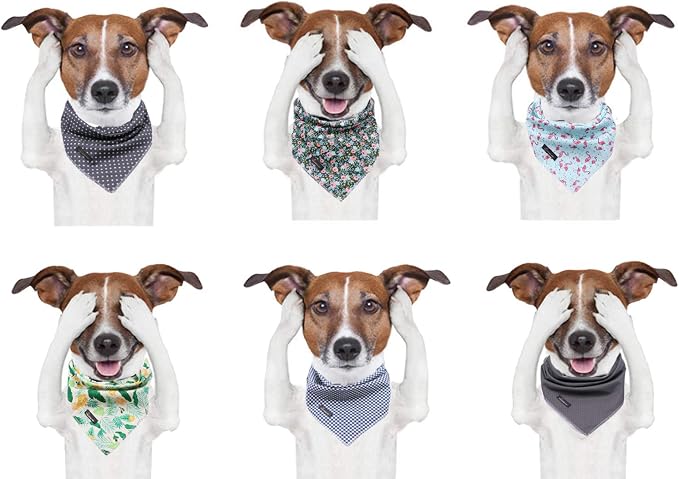 ARING PET Summer Dog Bandanas, Light Blue Flamingo Kerchief Triangle Bibs Scarf - Image 4