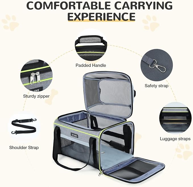 Lekereise Top-Expandable Pet Carrier 18x11x11Inch Delta American United Airline - Image 6
