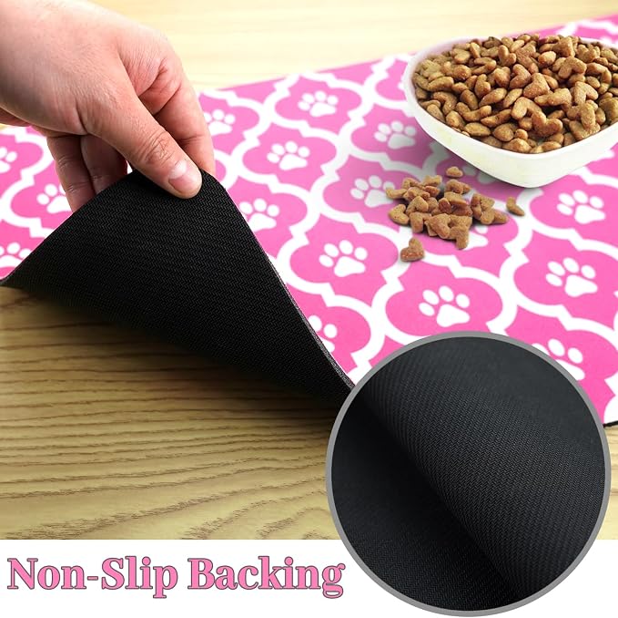 Dog Food Mat 17X30 Inch Pet Feeding Absorbent Mats - Image 5