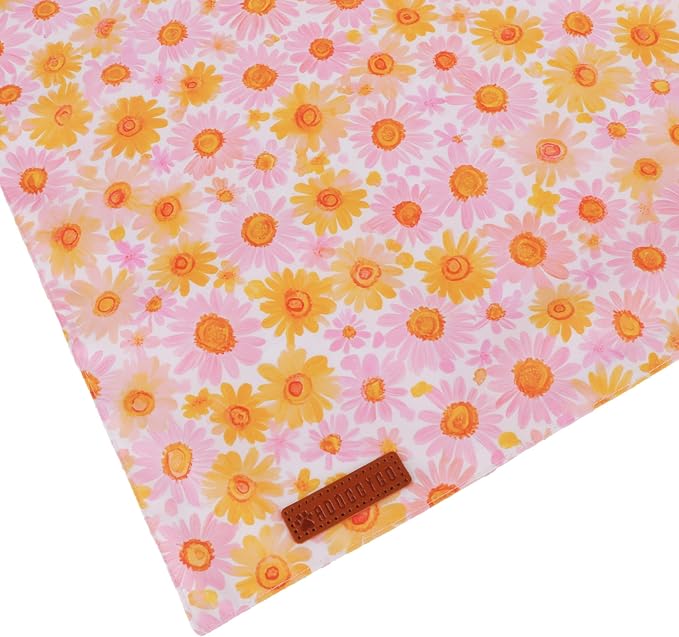 ADOGGYGO Floral Dog Bandanas 2 Pack, Daisy Flower Pet Scarf, Premium Fabric - Image 6