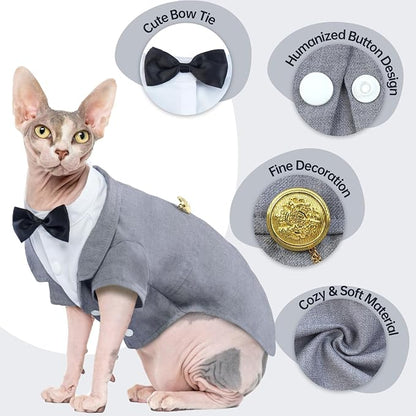 QBLEEV Cat Tuxedo Suit, Cat Halloween Costumes - Image 3