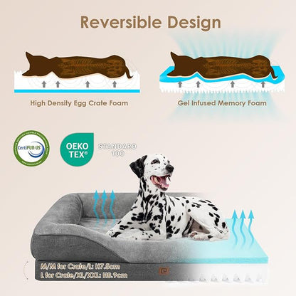 EHEYCIGA Orthopedic Dog Bed for Medium Dog, Waterproof Liner & Washable - Image 2