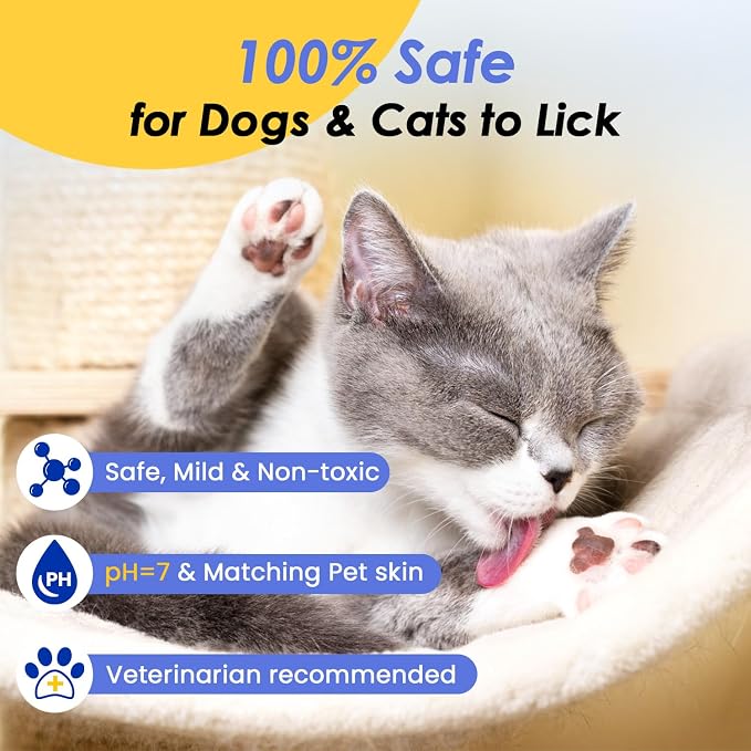 Pet Cleaning Glove Wipes for Dogs & Cats, Hypoallergenic Deodorizing Disposable - Image 3