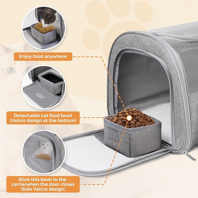 Soft Cat Carrier for Pets Up to 15 lbs, TSA Approved for Airline in-Cabin - Image 5