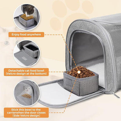Soft Cat Carrier for Pets Up to 15 lbs, TSA Approved for Airline in-Cabin - Image 5