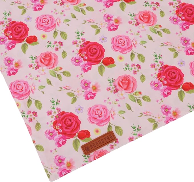 ADOGGYGO Floral Dog Bandana 2 Pack, Reversible Red Pink Rose Puppy Scarf Bib - Image 6