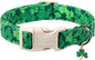 St. Patrick's Day Dog Collar, UP URARA PUP Shamrock Adjustable Pet Collar by UPURARAPUP