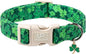 St. Patrick's Day Dog Collar, UP URARA PUP Shamrock Adjustable Pet Collar by UPURARAPUP