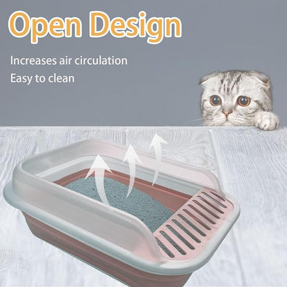 Low Entry Kitten Litter Box, Collapsible Cat Litter Box, Open Small Cat - Image 6