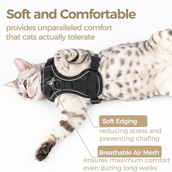 Cat Harness and Leash Set Escape Proof Tactical Small Kitten Harness Emotional - Image 7