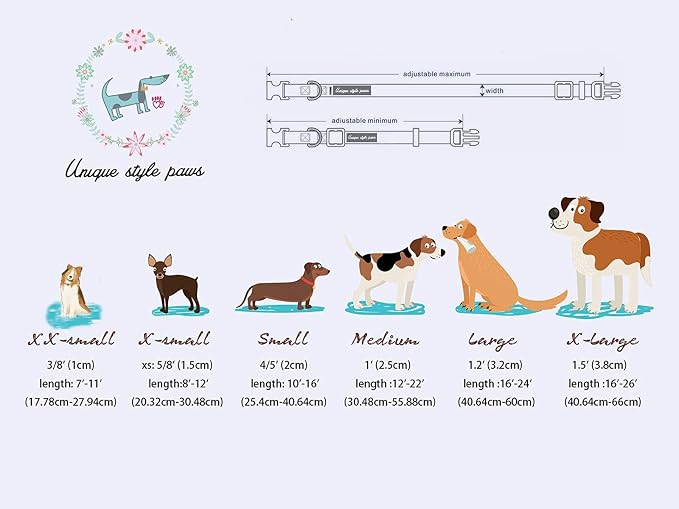 Unique style paws Dog Collar Metal Buckle Collar Gift - Image 6