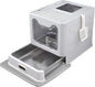 Enclosed Cat Litter Box with Lid Top Exit Covered Metal Stainless Steel Litter by Unknown