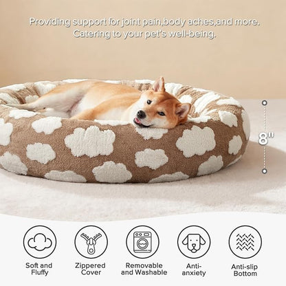 JOEJOY Donut Small Dog Bed, Round Cat Beds - Image 2
