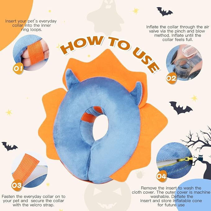 IEUUMLER Inflatable Recovery Dog Collar, Protective Donut Cone, Adjustable Soft - Image 6