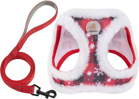 Hipubby Christmas Dog Harness and Leash Set, No Pull Soft Mesh Puppy Harness by Hipubby