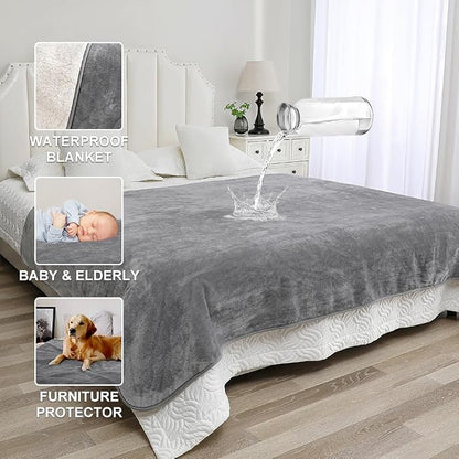 Waterproof Blanket for Pets – Ideal for Couch & Bed Splash Proof Sherpa Throw - Image 3