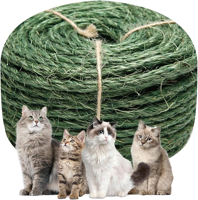 Green Sisal Rope 1/4 Inch by 98-Feet by Juomid