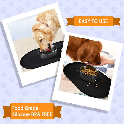 100% Waterproof 1.0" Raised Edge BPA Free Silicone Dog Food Mat, Pet Cat - Image 7