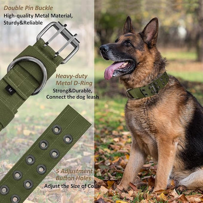Tactical Dog Collar with Handle, Military Adjustable Heavy Duty Metal Buckle - Image 3