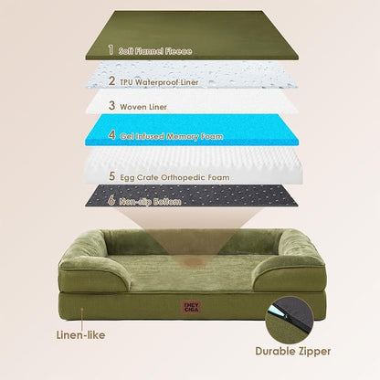 EHEYCIGA Orthopedic Dog Bed for Medium Dogs, Waterproof Memory Foam Medium Pet - Image 5