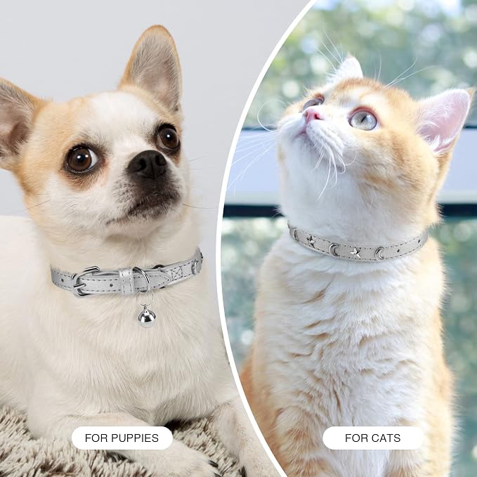 Leather Cat Collars for Boy Girl Cats - Image 2