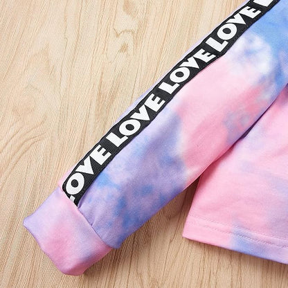Toddler Baby Girls Clothes Long-sleeve Tie Dye Hoodie Sweatshirt Pants Hooded - Image 6