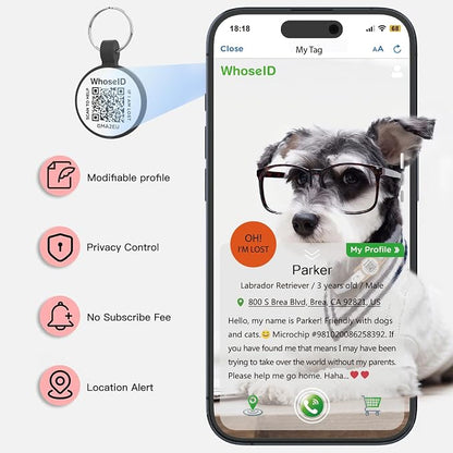 ESA Dog Tag, QR Code Dog Tag, Modifiable Free Pet Online Profile, Scannable QR - Image 3