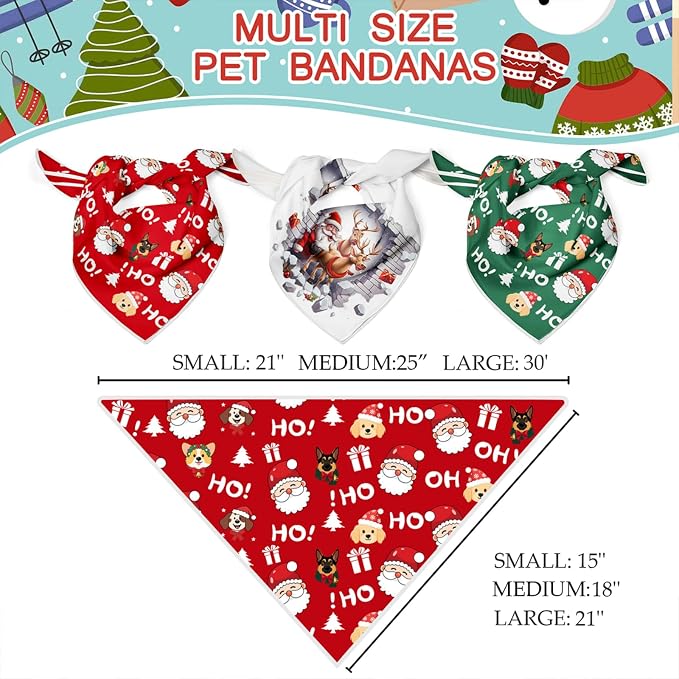 Christmas Dog Bandanas Santa Claus Dogs Scarf - Image 2