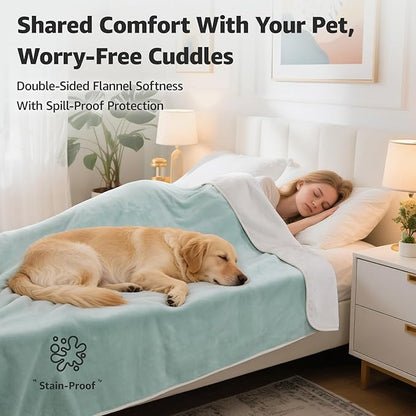 LOOBANI Waterproof Blanket for Bed: Reversible Soft Flannel King Size Bed - Image 2