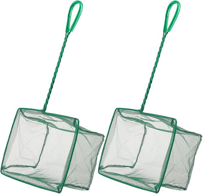 Pawfly Aquarium Fish Net with Braided Metal Handle Square Net with Soft Fine by Pawfly