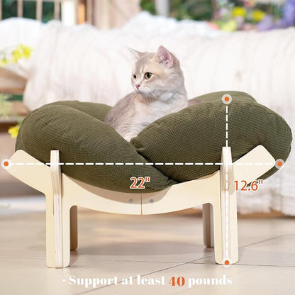 CHEERHOME PETS Elevated Cat Bed Wooden - Image 4