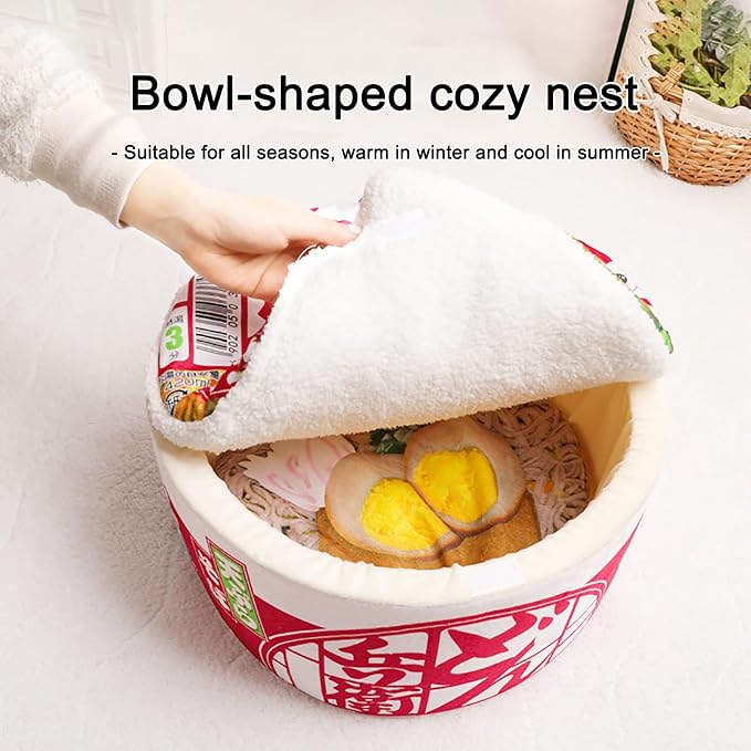 寵幸 Ramen Noodle Dog & Cat Bed, Keep Warm and Super Soft Creative Pet Nest - Image 3