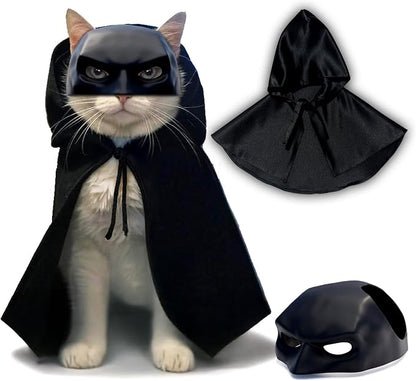 Black Bat Cat Mask and Cloak Costume by Handmade