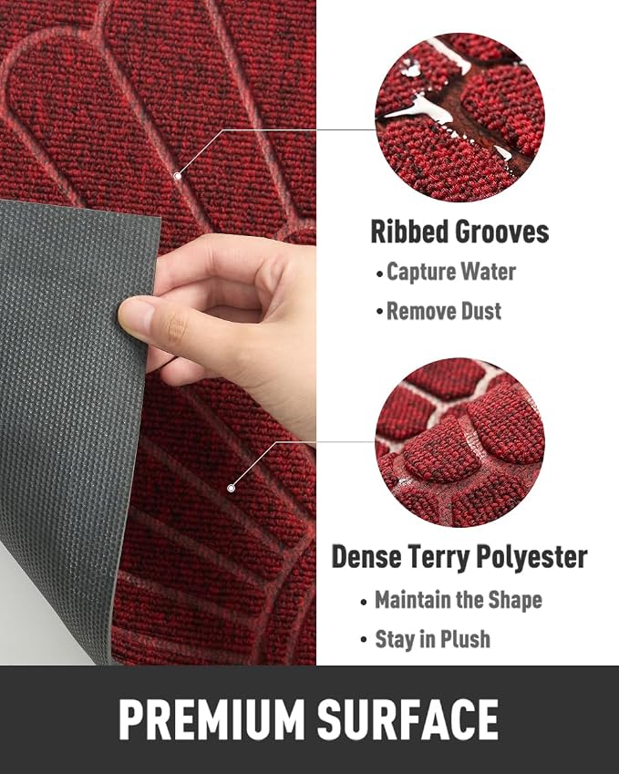 tchdio Door Mat Outdoor Indoor Entrance Doormat-Semicircular Durable Rubber Non - Image 5