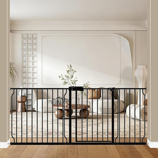 WAOWAO Baby Gate 71.65-76.38" Extra Wide Pressure Mounted Walk Through Swing by WAOWAOBABYSAFETYPRODUCTS