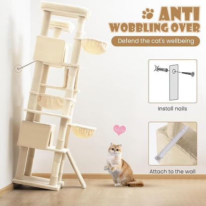 SHA CERLIN 81in Multi-Level Tall Cat Tree Tower - Image 8