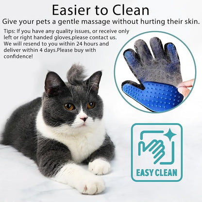 GJEASE Cat Grooming Glove Brush, Pet Hair Remover Tool, Reusable Dog Hair Fur - Image 3