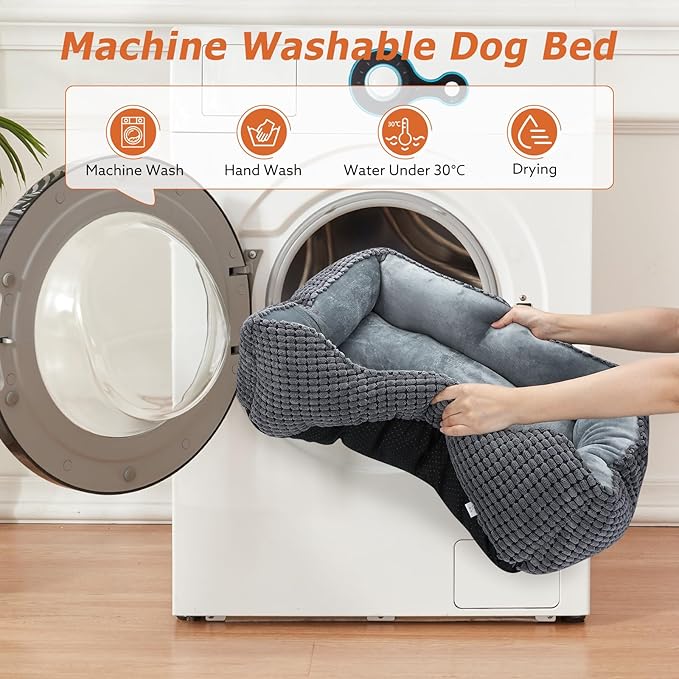 MIXJOY Dog Beds for Medium Dogs Washable, Rectangle Pet Bed Medium Size Dog - Image 7