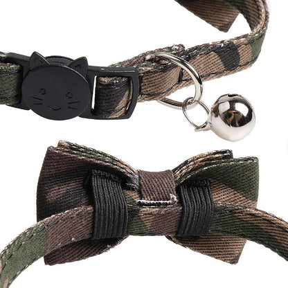 Cat Collar Breakaway with Bell and Bow Tie, Plaid Design Adjustable Safety - Image 6