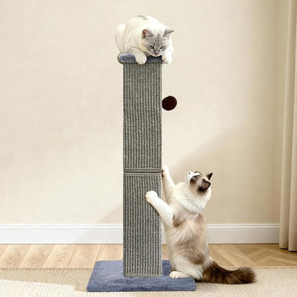 Cat Scratching Post 32 Inch for Indoor Large Cats and Kitten, Nature Sisal Tall - Image 6