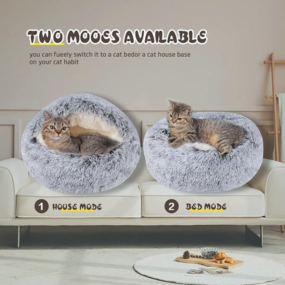 Cat Bed for Indoor Cats, Calming Cozy Cave - Image 5