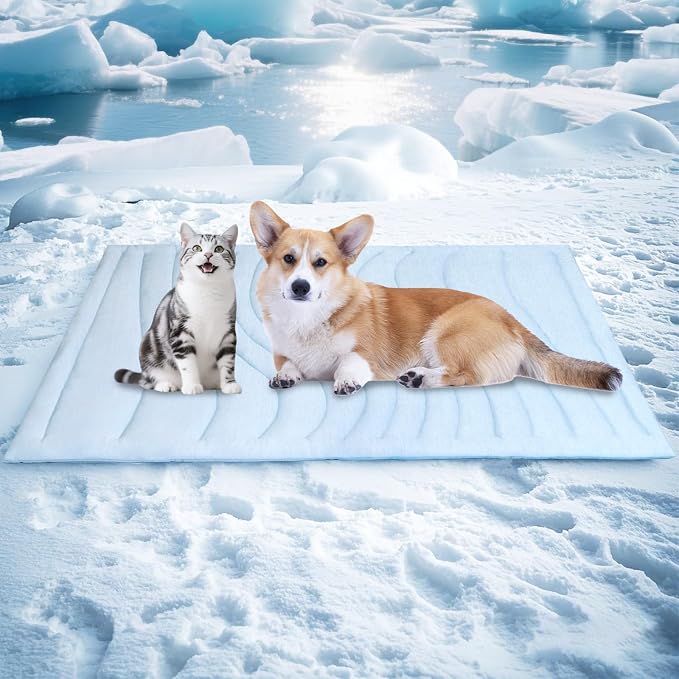 BECEMURU Dog Cooling Mat in Summer & Plush Warm Blanket in Winter, 2-Sided by BECEMURU